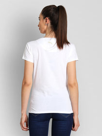 JUMP USA Women White & Red Solid T-Shirts - JUMP USA