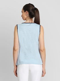 JUMP USA Women Blue Printed Tank Top - JUMP USA