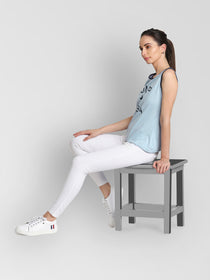 JUMP USA Women Blue Printed Tank Top - JUMP USA
