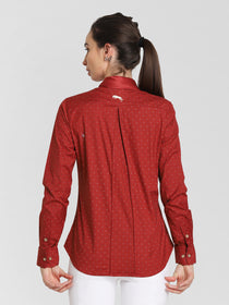 JUMP USA Women Red Self Design Casual Shirt - JUMP USA