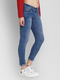 JUMP USA Women Blue Slim Fit Mid-Rise Clean Look Stretchable Jeans - JUMP USA
