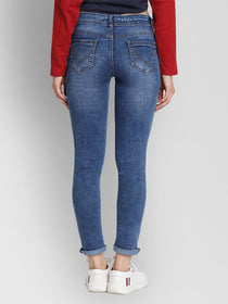 JUMP USA Women Blue Slim Fit Mid-Rise Clean Look Stretchable Jeans - JUMP USA