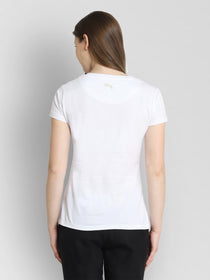 JUMP USA Women White & Blue Solid T-Shirts - JUMP USA