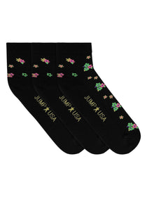 JUMP USA Women's Cotton Ankle Length Socks (Black,Green,Yellow, Free Size) Pack of 3 - JUMP USA