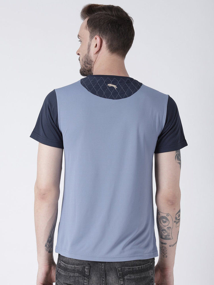 Men Blue Graphic Round Neck T-shirt - JUMP USA (1568775438378)