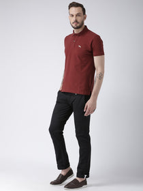 Men Red Solid Polo T-shirt - JUMP USA (1568775503914)