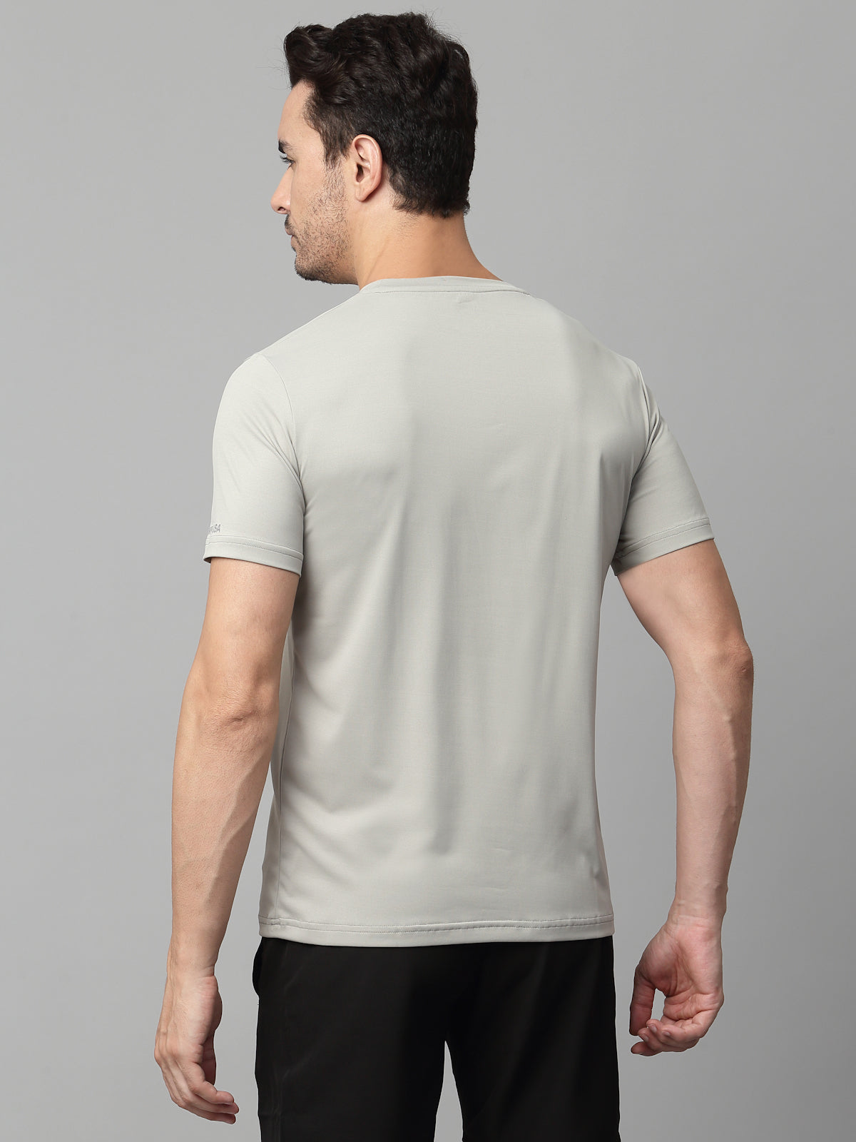 JUMP USA Mens Grey Typography Printed Polyester T-shirt