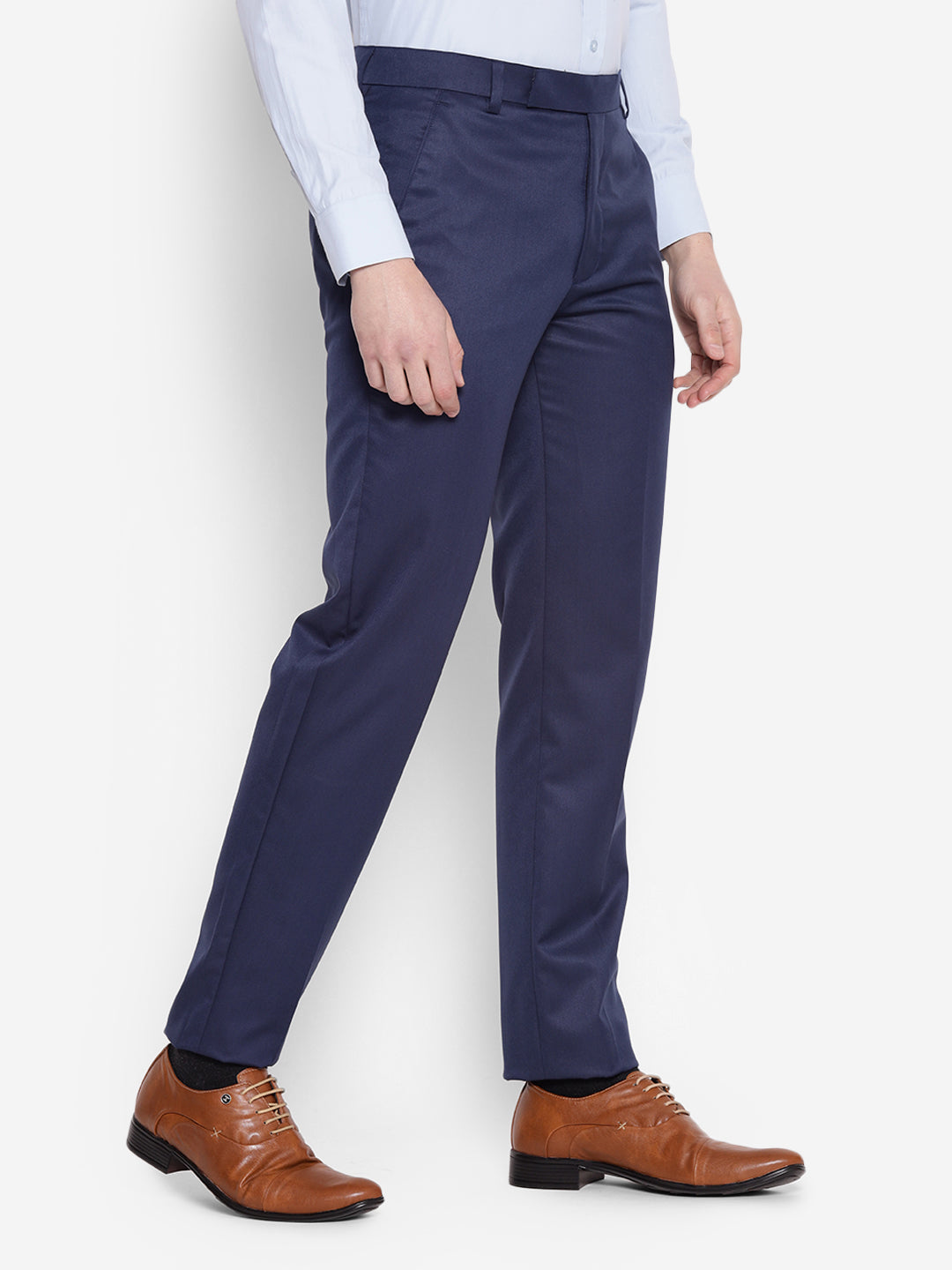 JUMP USA Men Teal Casual Regular Fit Trousers - JUMP USA