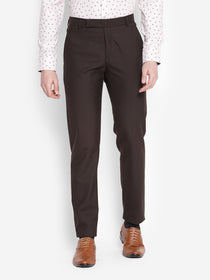 JUMP USA Men Chocolate Brown Casual Regular Fit Trousers - JUMP USA