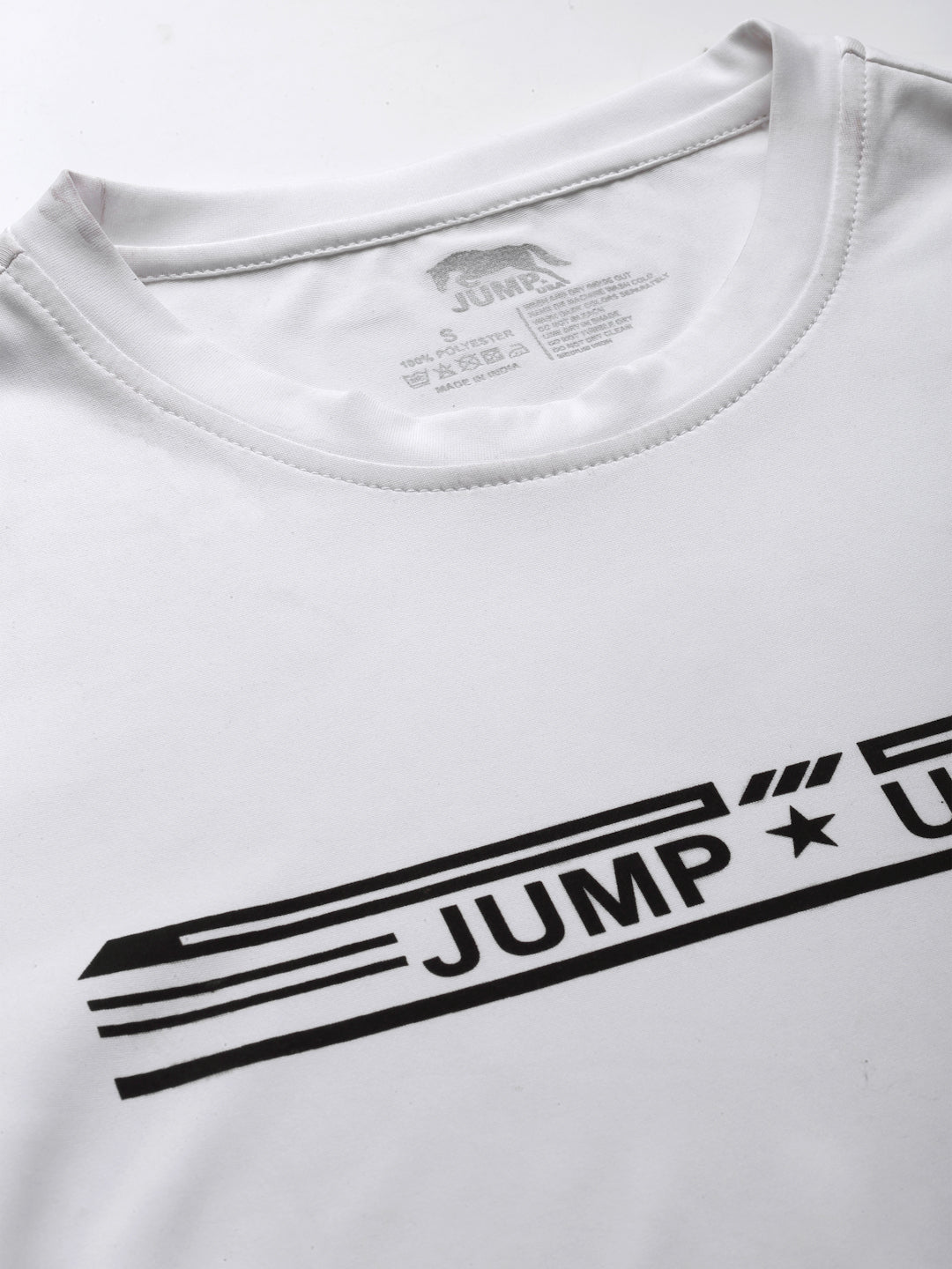 JUMP USA Women White Typography Printed Polyester T-shirt
