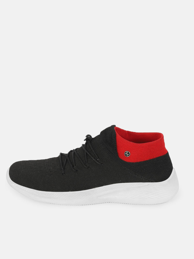 JUMP USA Mens Black & Red Maximal Comfort-everglide Range Walking Shoe