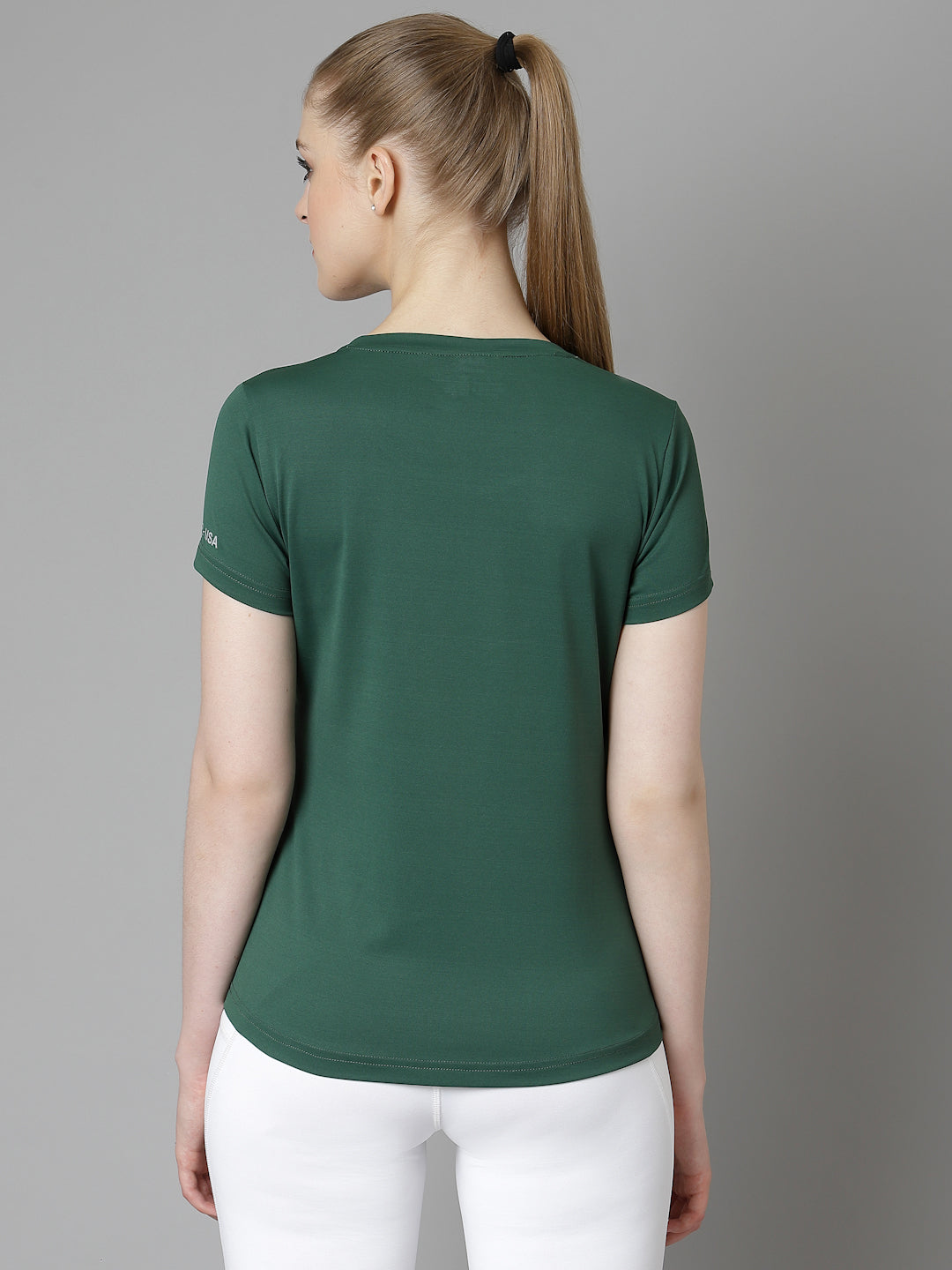 JUMP USA Women Green Typography Printed Polyester T-shirt