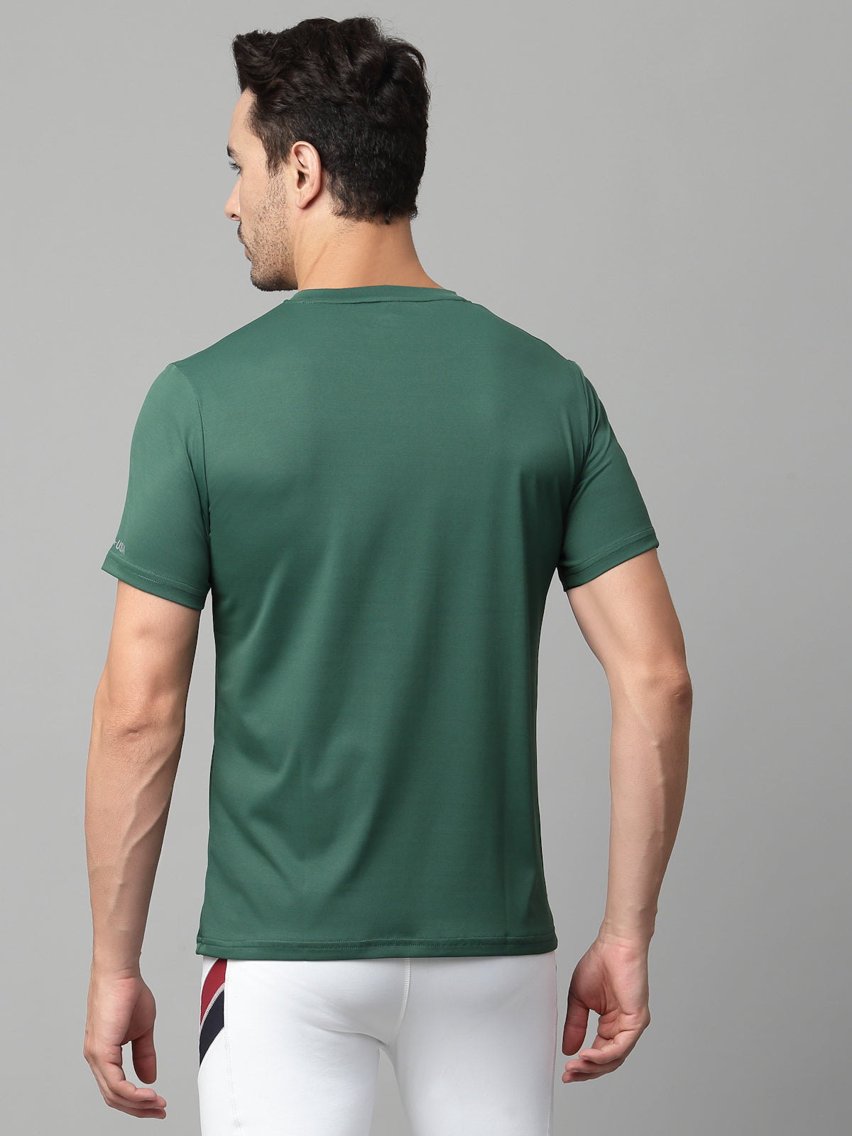 JUMP USA Mens Green Typography Printed Polyester T-shirt