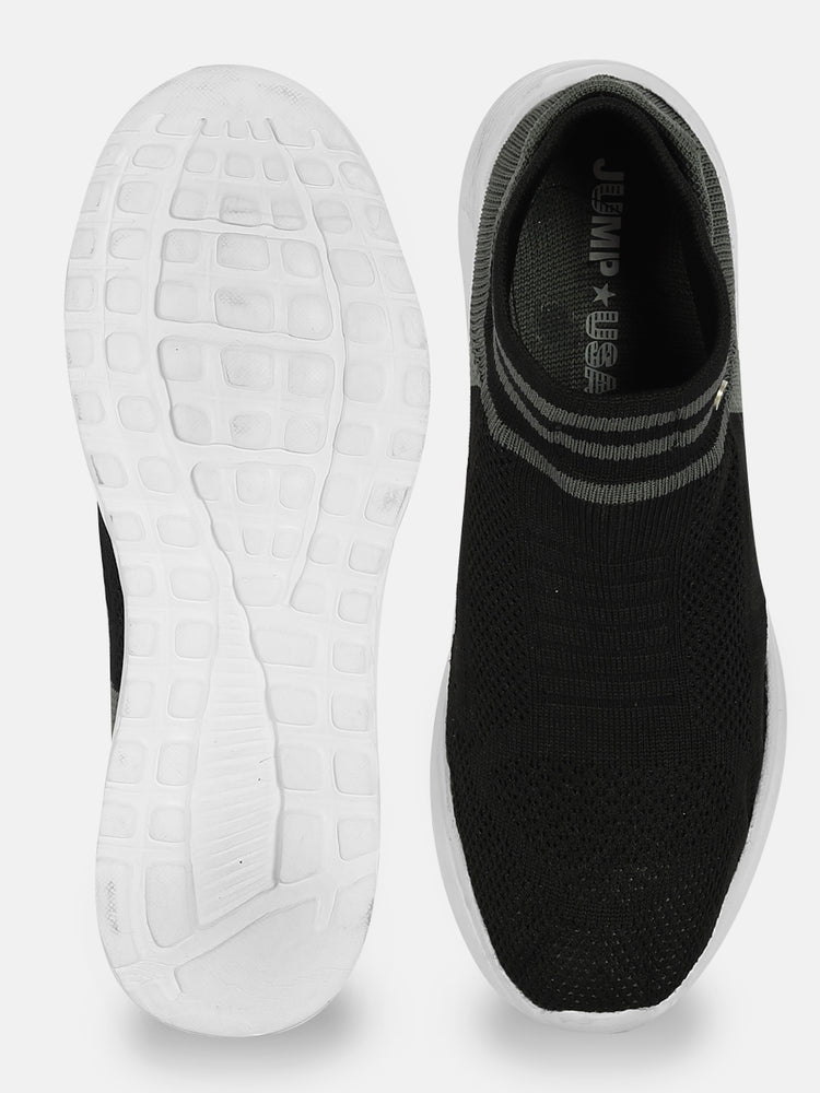JUMP USA Mens Grey & Black Maximal Comfort-everglide Range Walking Shoe