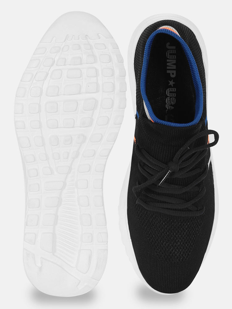 JUMP USA Mens Black & Royal Blue Maximal Comfort-everglide Range Walking Shoe