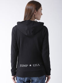 Women Cotton Casual Long Sleeve  Black Winter Sweatshirt - JUMP USA (1568775536682)