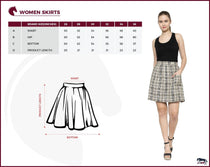 Women Checkered Above Knee Length Skirt - JUMP USA (1568791330858)